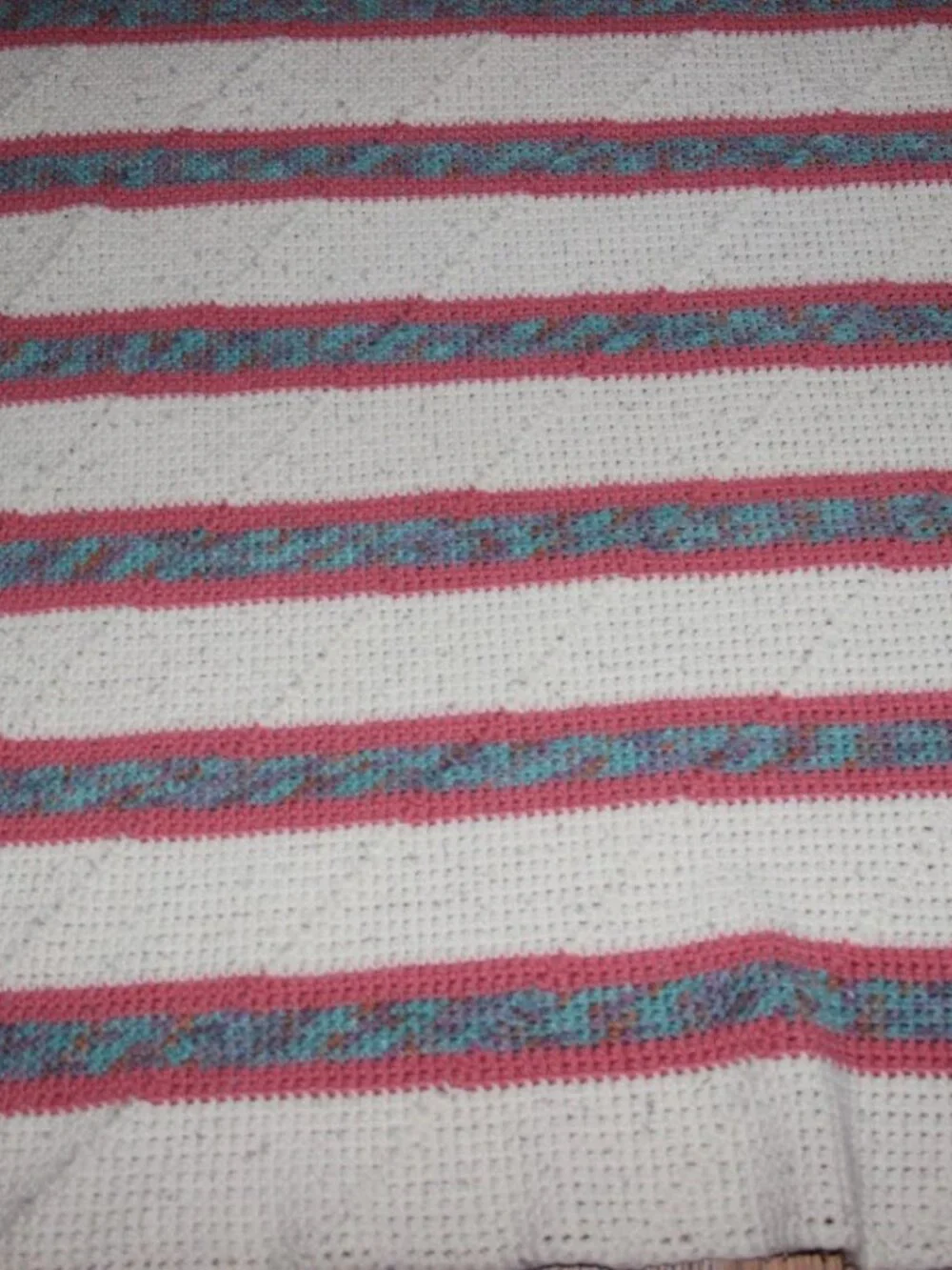 Vintage Western Striped Crochet Afghan Blanket 41